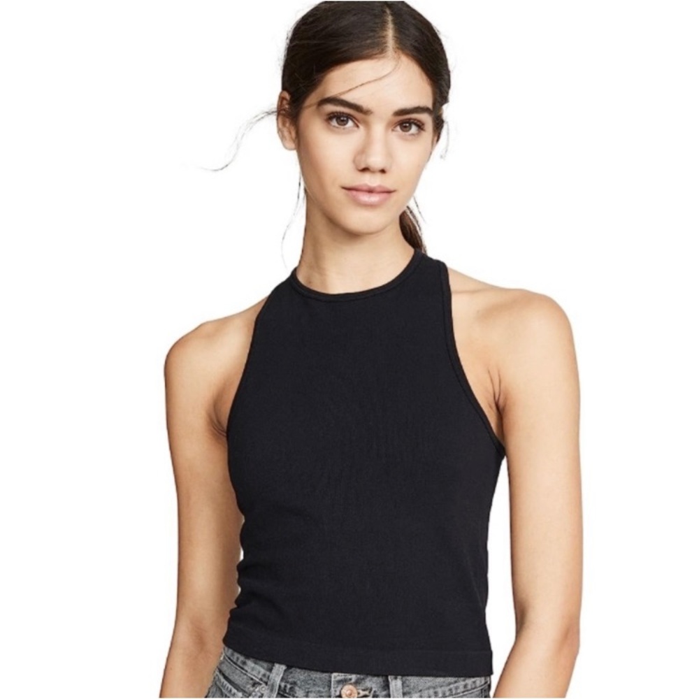 Free People Hayley Racerback Brami Ribbed Tank, black, XS, NWT, FP intimately